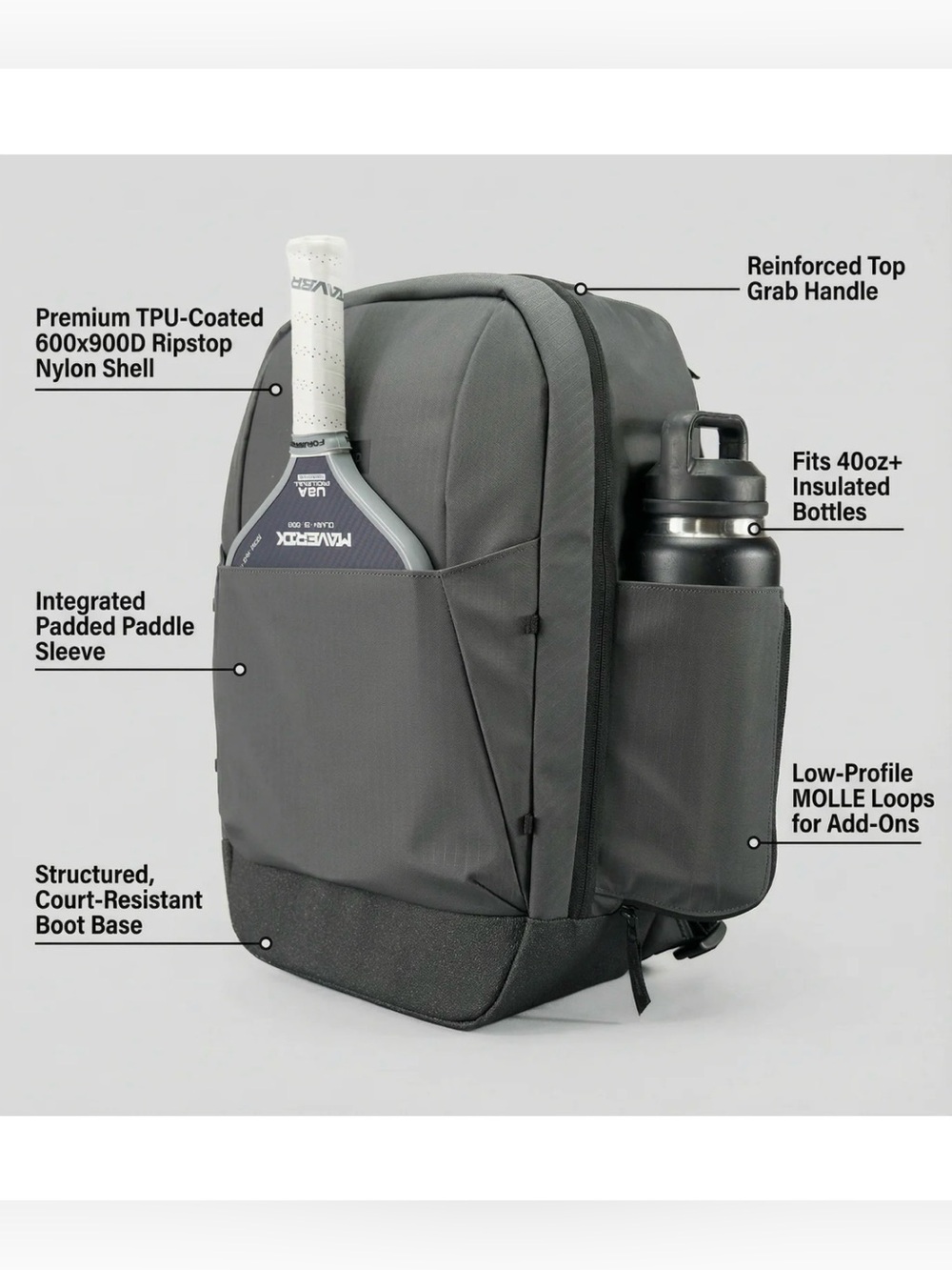 Forwrd Pickleball Backpack Green - Picture 9 of 14